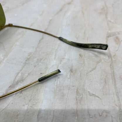 Vintage Rimless Brass Tone Sunglasses Eyeglasses Frames SF4