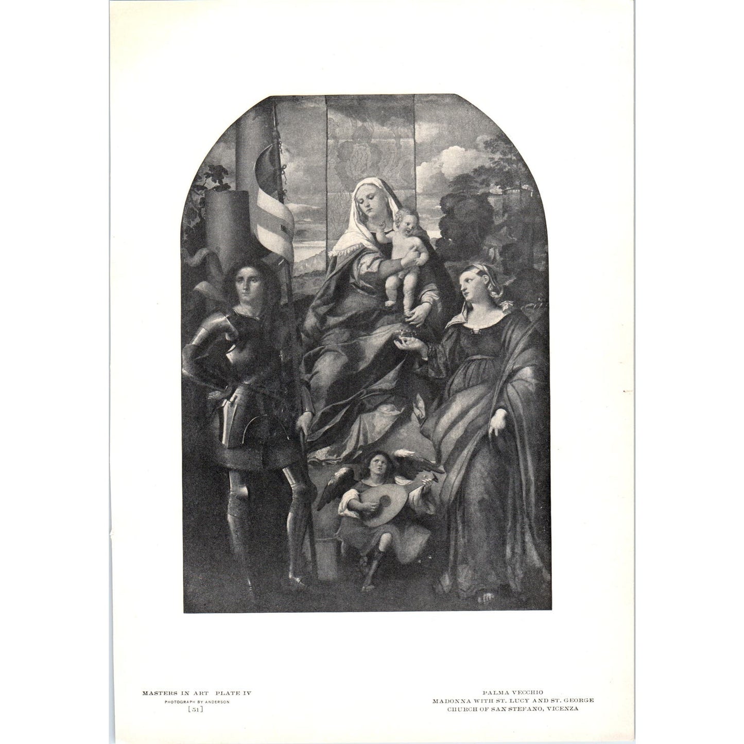 Madonna With St. Lucy And St. George - Palma Vecchio c1905 Art Print D14
