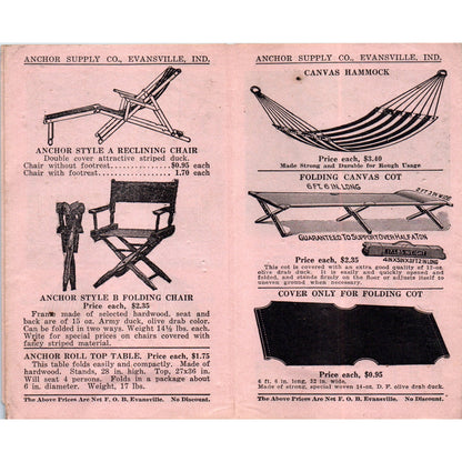 1933 Anchor Supply Co Evanston IN Awnings Tents Covers Catalog Booklet AD8-R3