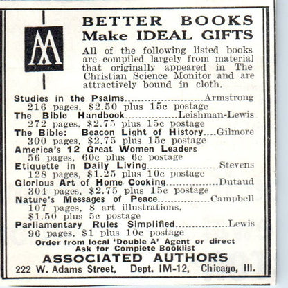 Associated Authors Chicago Gift Books 1930s Magazine Advertisement AE4-I2