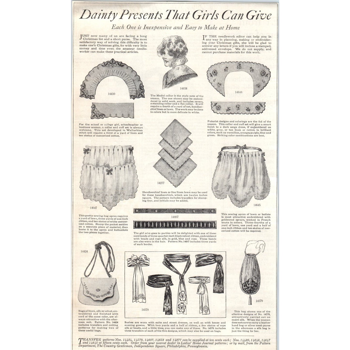 Dainty Presents Girls Can Give 7x12 1913 Original Magazine Advertisement FL6-8