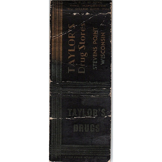 Taylor's Drug Stores Stevens Point WI Vintage Matchbook Cover SC7-Y9