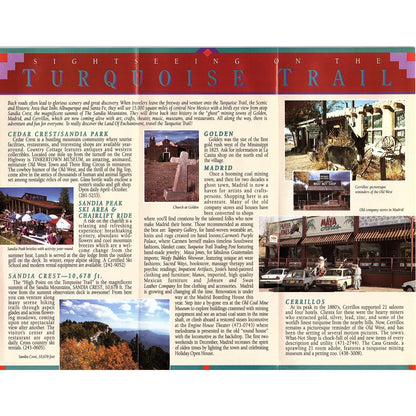 Turquoise Trail Scenic & Historic Area NM Vtg Fold Out Travel Brochure TH2-TB1