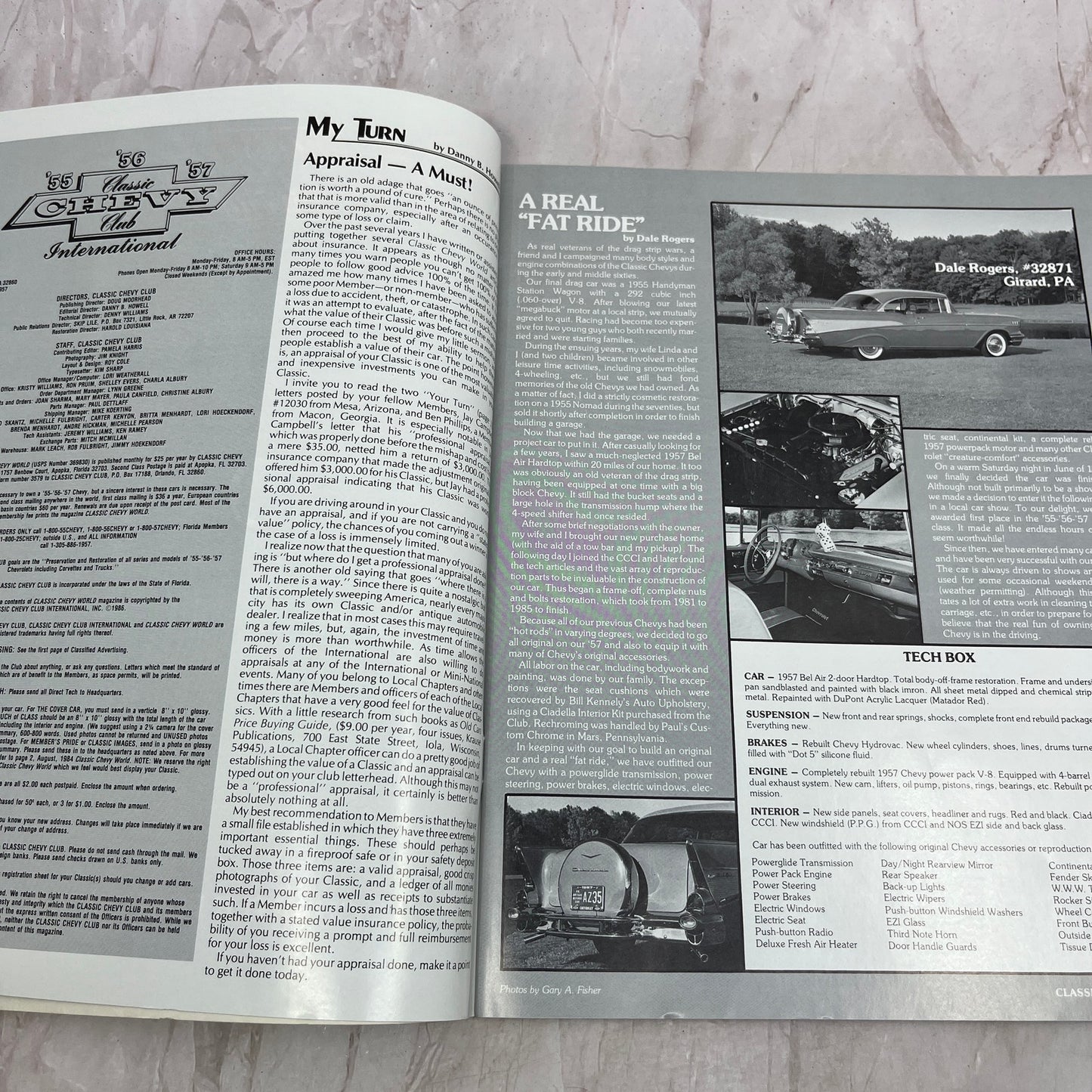 Northern Colorado Club - '55, '56, '57 Classic Chevy World Magazine May 1986 M31