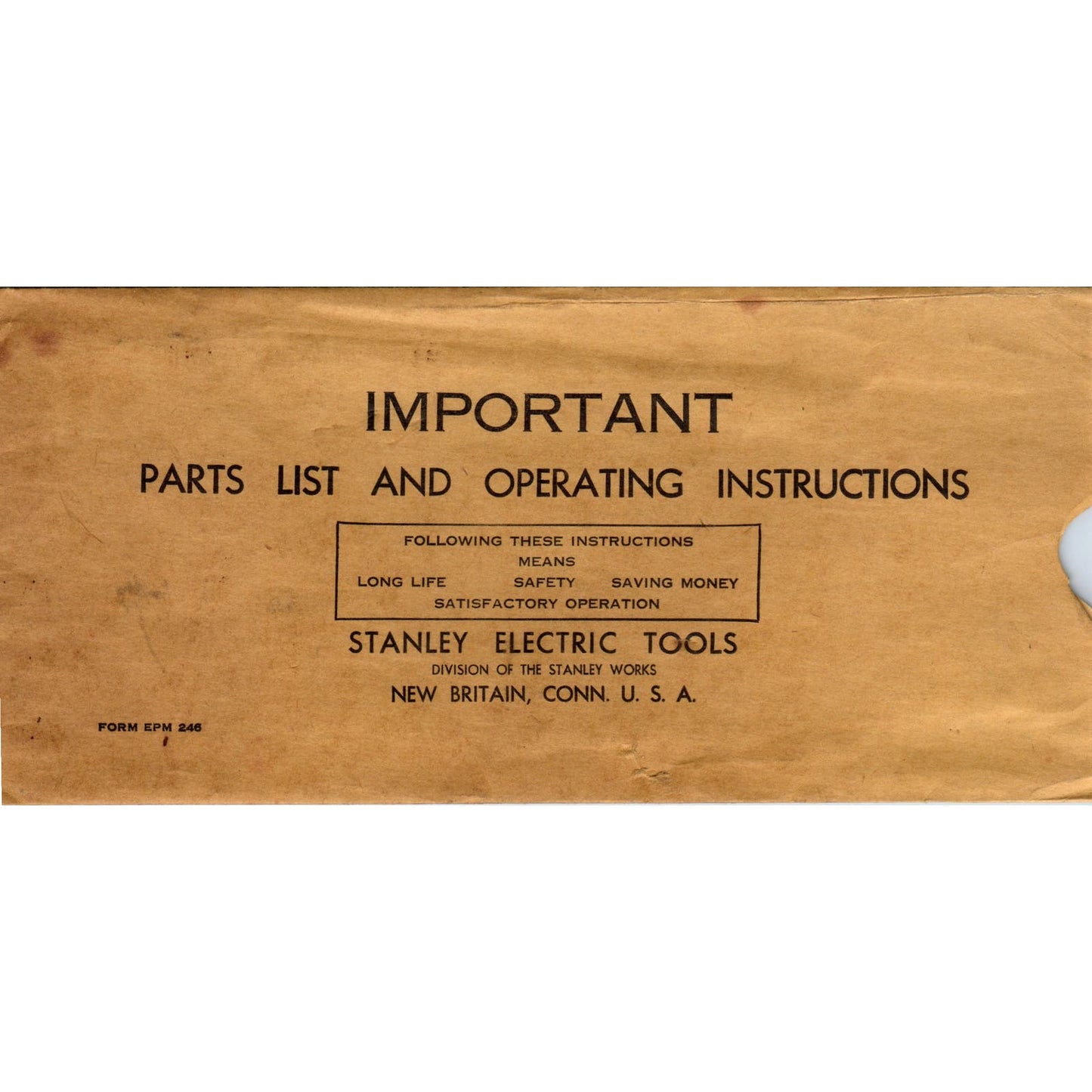 Vintage Envelope Stanley Electric Tools New Britain CT AE9-X2