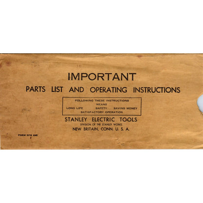 Vintage Envelope Stanley Electric Tools New Britain CT AE9-X2