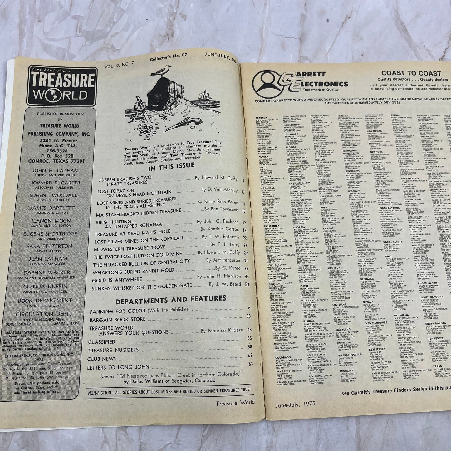 1975 July - Long John Latham's Treasure World Magazine - Treasure Hunting M13