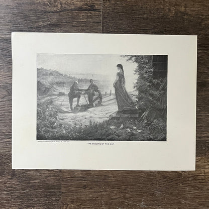 The Building of the Ship Wm Pate & Co Engraving Art Print 9x12 V8