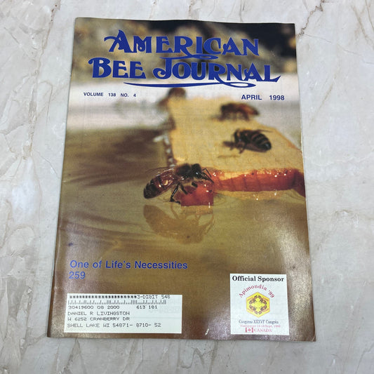 1998 April American Bee Journal Magazine Bees Beekeeping Honey M8-1