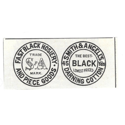 Smith and Angell Fast Black Hosiery and Piece Goods 1892 Ad AG2-S20