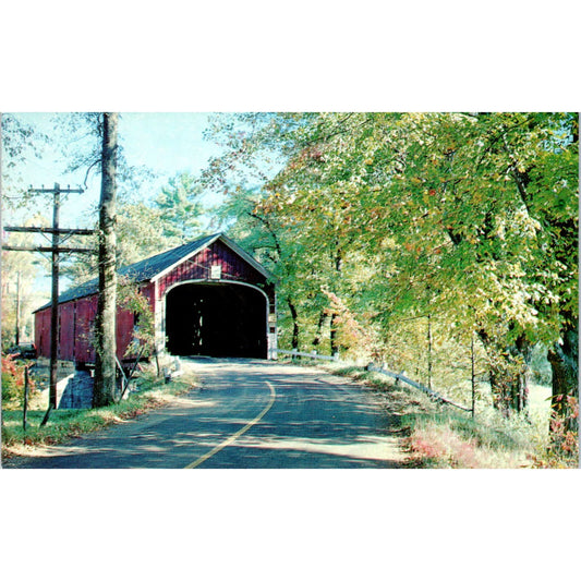 Sawyer's Crossing Bridge #6 Swanzey New Hampshire Covered Bridge Postcard PC3