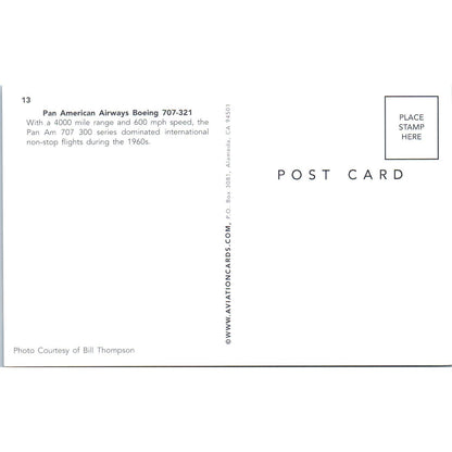 Pan American Airways Boeing 707-321 Vintage Postcard PC18