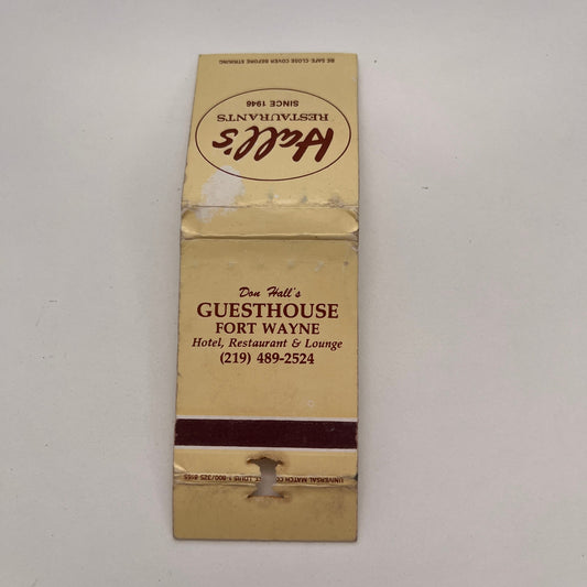 Halls Restaurants Don Hall's Guesthouse Ft. Wayne Vintage Matchbook MB60-2
