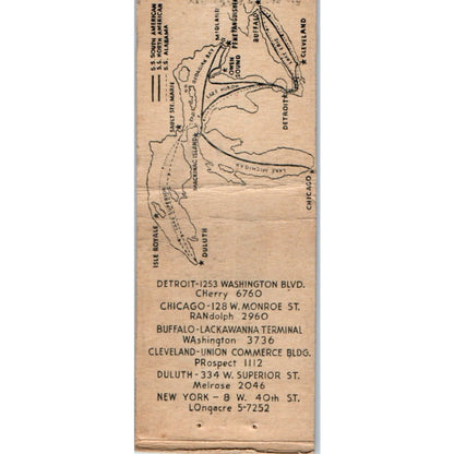 Georgian Bay Line Great Lakes Transit Company Vintage Matchbook Cover SF4-Y5