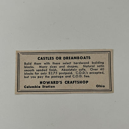 Howard's Craftshop Columbia Station OH 1952 Yankee Magazine Ad SAG5-S2