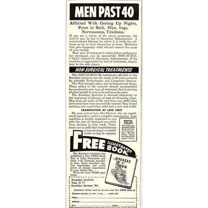 Diseases of Men - Excelsior Institute, Excelsior Springs MO 1955 Ad AG1-7