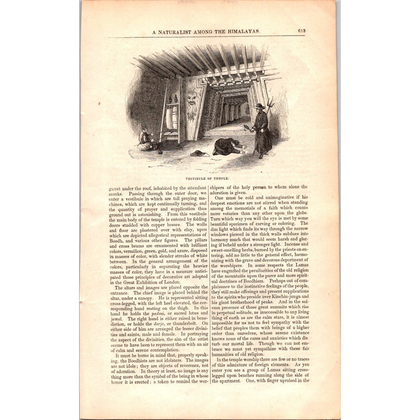A Naturalist Among the Himalayas Dr. Hooker, James Ross 8 Pages 1854 Article I19