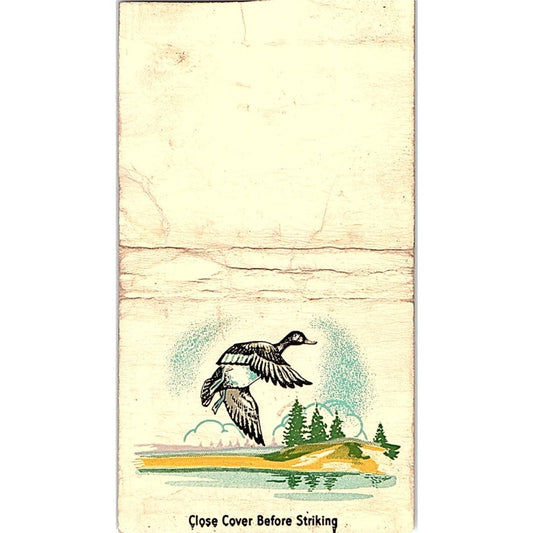Blue Bill or American Scaup Duck Collectible Vintage Matchbook Cover SC7-Y3