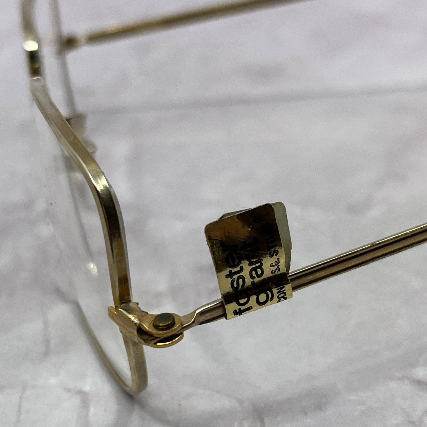 Vintage Foster Grant Gold Tone Rectangle Glasses New Unused NOS TC5-FG