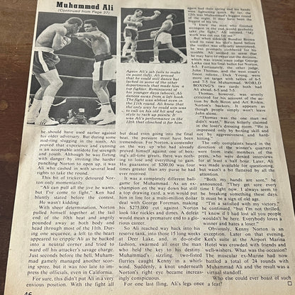 Muhammad Ali Vs Ken Norton Battle of Broken Jaw Fight Recap 4 Pages 1974 AG1-10