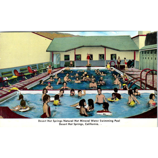 1966 Desert Hot Springs Mineral Water Pool California Vintage Postcard PD10