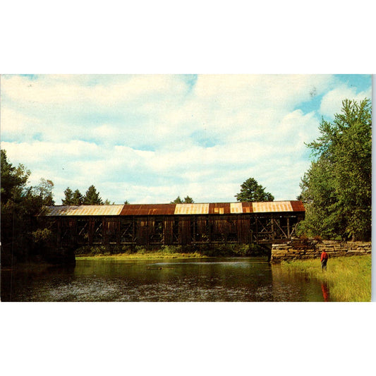 Hemlock Bridge Bridgton Fryeburg Saco River VT Covered Bridge Postcard PC1