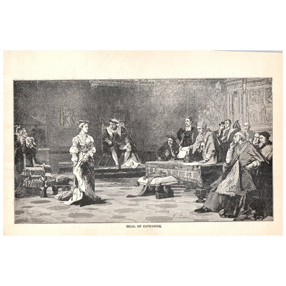 Trial of St. Catherine 1911 Engraving Print AF5-10