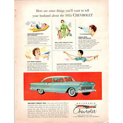 1955 Motoramic Chevrolet Chevy 8x11 Vintage Magazine Advertisement D9