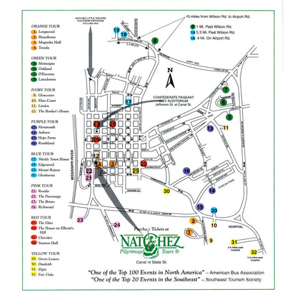 1997 Natchez Spring Pilgrimage Natchez Fold Out Travel Brochure TF4-B1