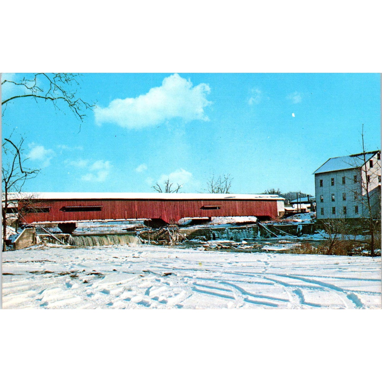 Parke County Indiana #8 Bridgeton Bridge IN Covered Bridge Postcard PB11