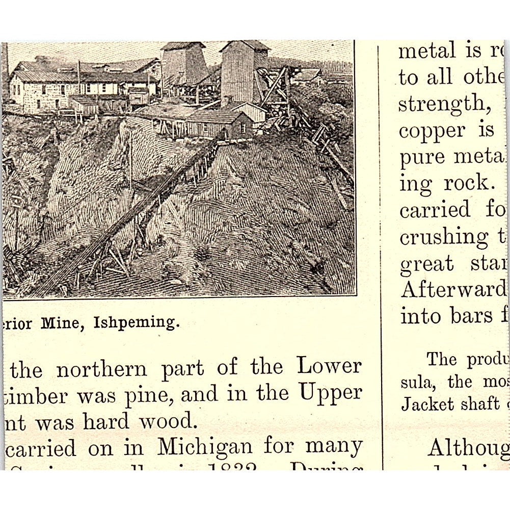 Interior of a Michigan Hat Factory 3x3.5" 1901 Engraving AF6-M10