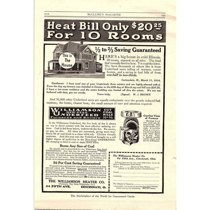 Booth Tarkington Humor Cosmopolitan McClure's Antique Magazine Ad 6.5x9.5 V4