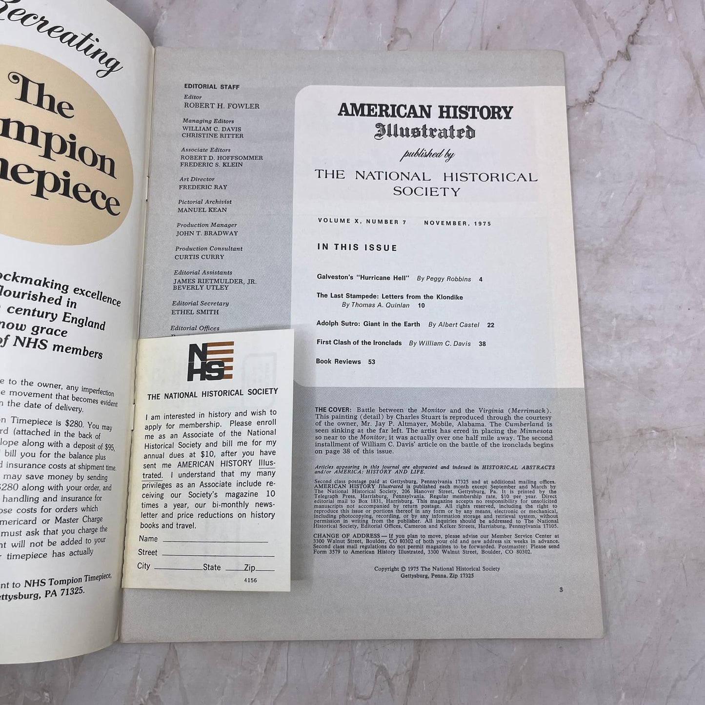 1975 Nov - American History Illustrated Magazine - Monitor & Virginia Battle M21