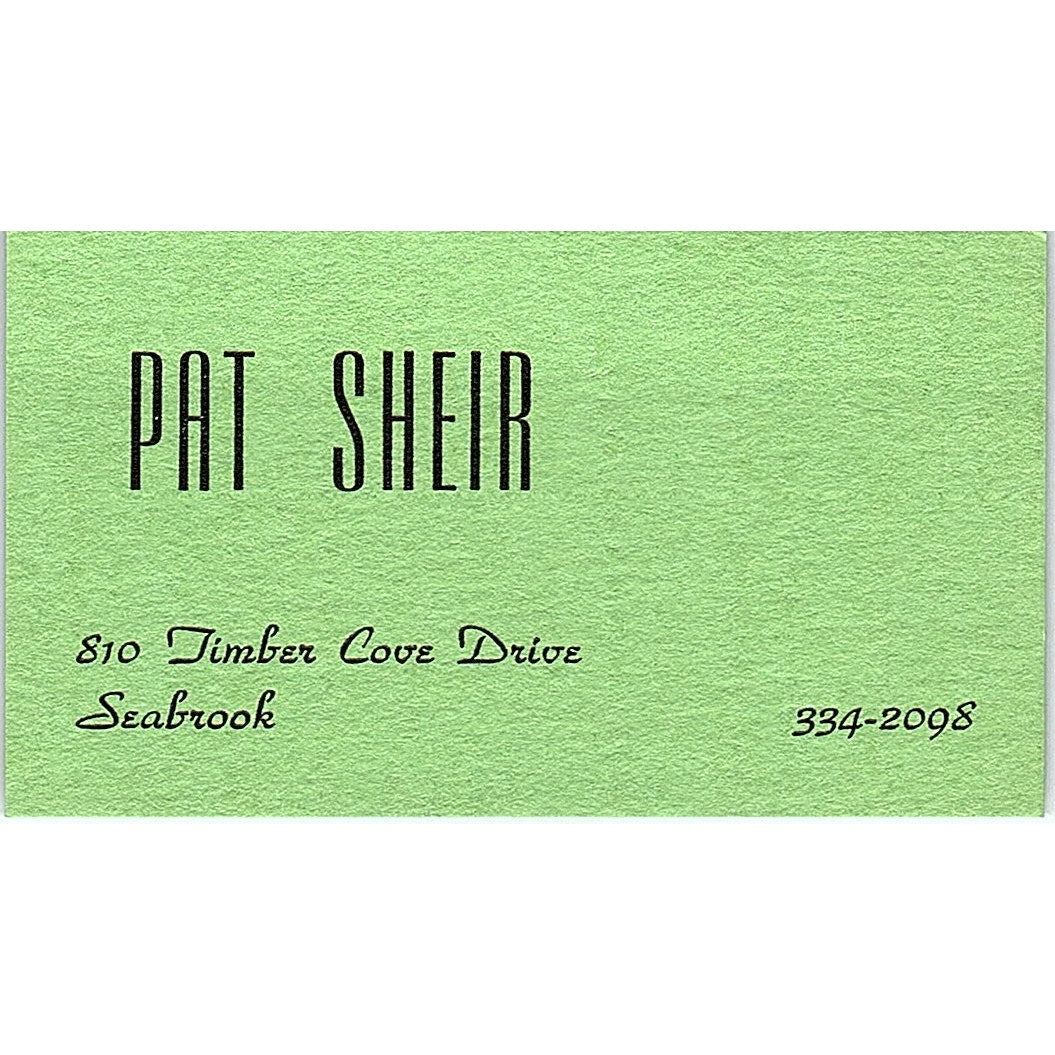 Pat Sheir Art Seabrook TX Vintage Business Card SE3-B11