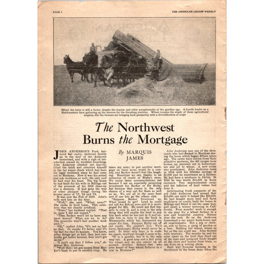 The Northwest Burns the Mortgage by Marquis James 3 Page 1923 Article SI10