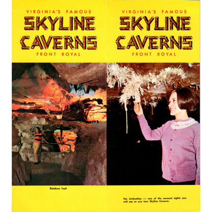 1970s Virginia's Famous Skyline Caverns Front Royal Travel Brochure TF4-BC