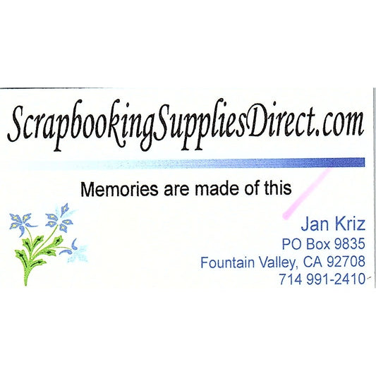 Scrapbooking Supplies Direct Jan Kriz Fountain Valley CA Business Card SC9-B10