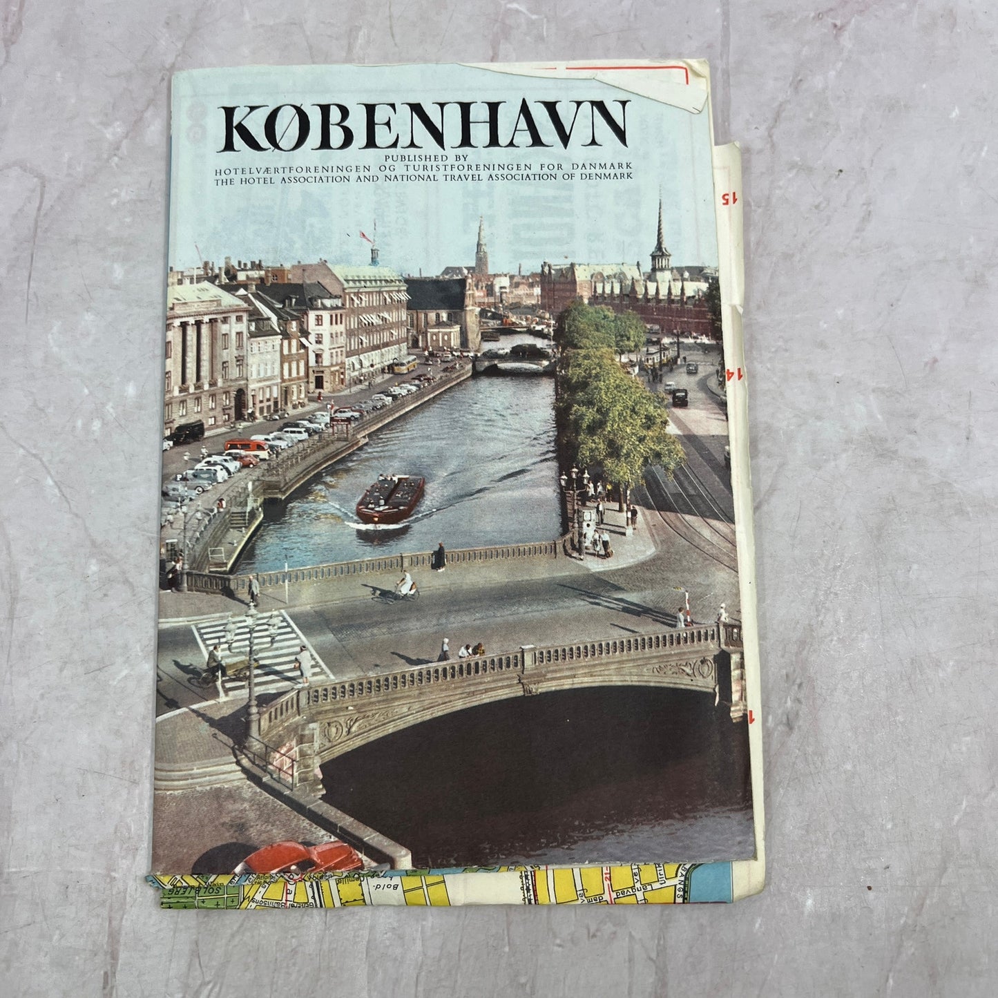 1960s Københaven Copenhagen Denmark Fold Out Travel Map TH2-Y1