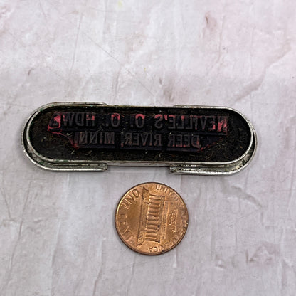 Vintage Neville's Hardware Deer River MN Hercules Rubber Stamp SF4