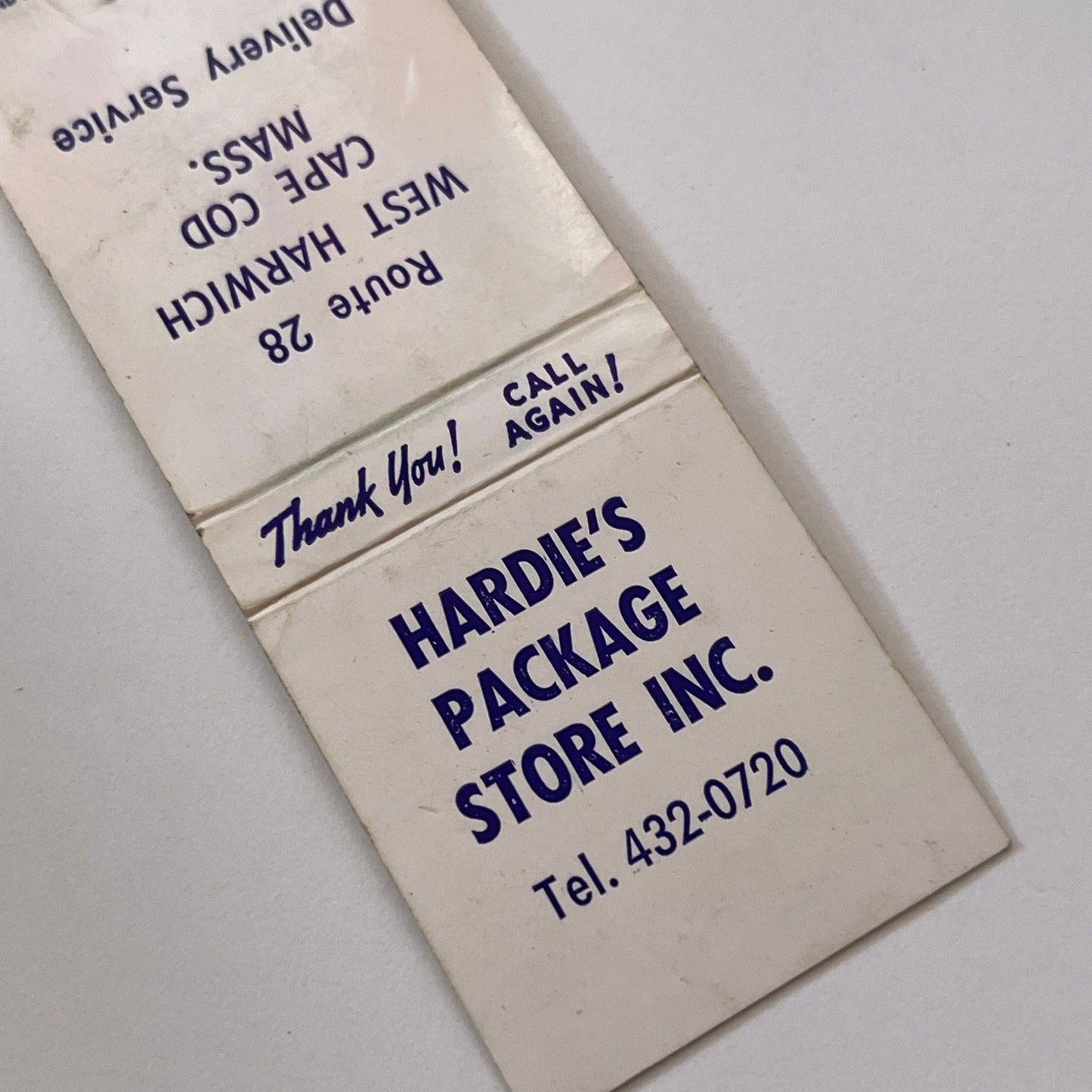 Hardie's Package Store Inc West Harwich Cape Cod MA Matchbook Cover TB6-MB2-1