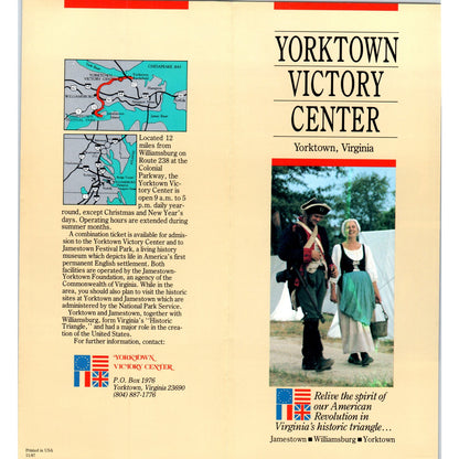 Vintage Yorktown Victory Center Virginia Travel Brochure TH2-O1