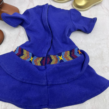 American Girl Doll Saige Doll of the Year Meet Outfit Dress, Boots, Extra Boots