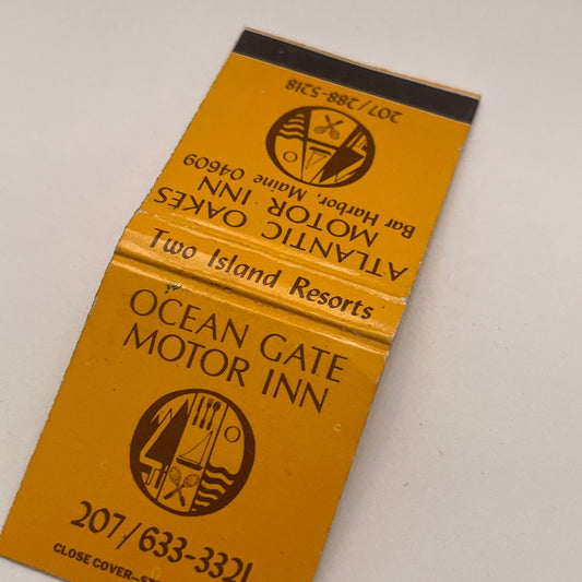 Ocean Gate Motor Inn Bar Harbor Maine Vintage Matchbook Cover TB8-MB2-3
