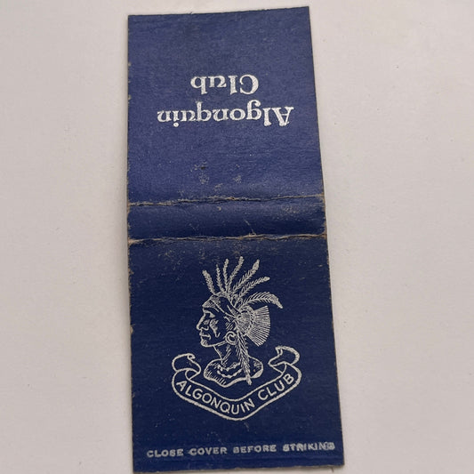 Algonquin Club Vintage Matchbook Cover MM2-7