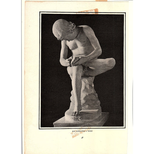 Boy Extracting a Thorn Sculpture Vintage Art Print 6x9 V12