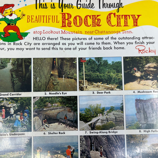 Vintage Rock City Chattanooga Tennessee Oversize Novelty Postcard TJ5-E1