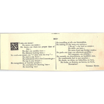 No! - Thomas Hood 1884 Poem AG3-H2
