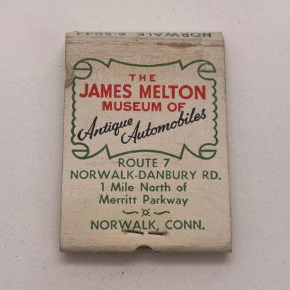James Melton Museum of Antique Automobiles Norwalk CT Matchbook Cover TB8-MB2-4