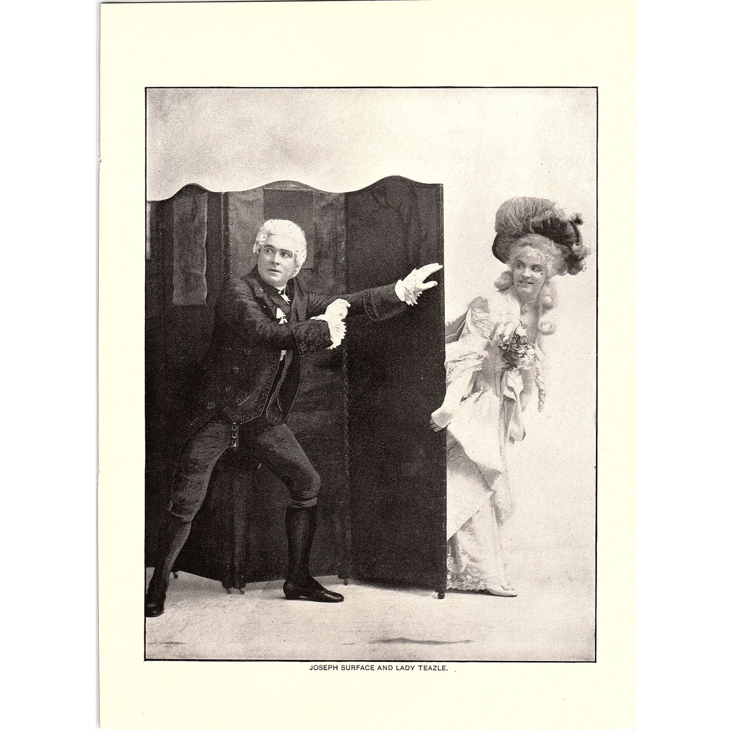 Joseph Surface and Lady Teazle Lithograph Art Print 9x11 V6