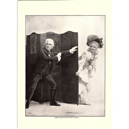 Joseph Surface and Lady Teazle Lithograph Art Print 9x11 V6